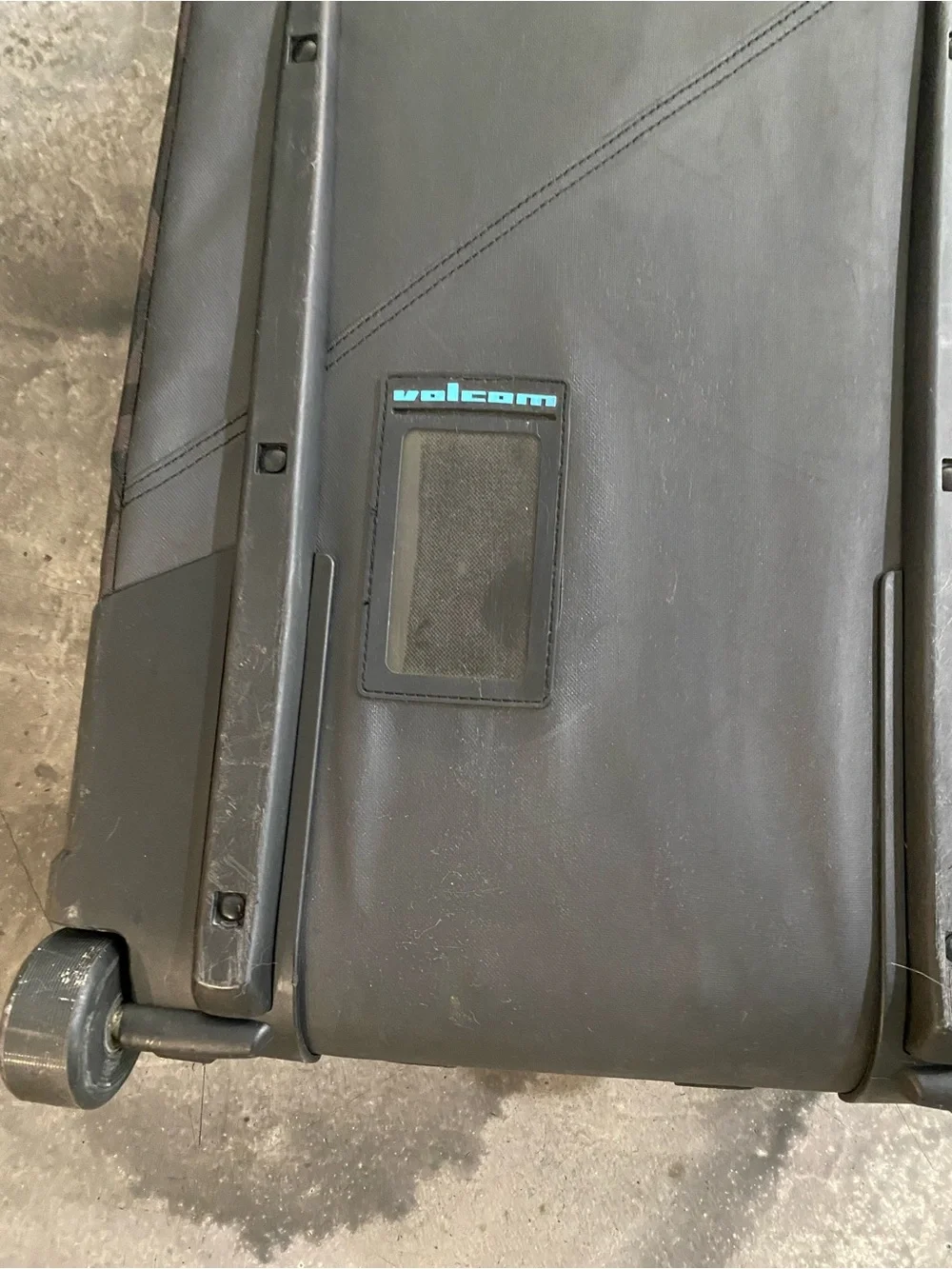 Volcom Black Carry-on Suitcase With a Geometric Grint and Electric Blue 22”x14”